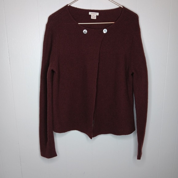 Sundance Sweaters - Sundance Cardigan Sweater Womens Size XL Maroon Two Button Lambswool Knit Cozy